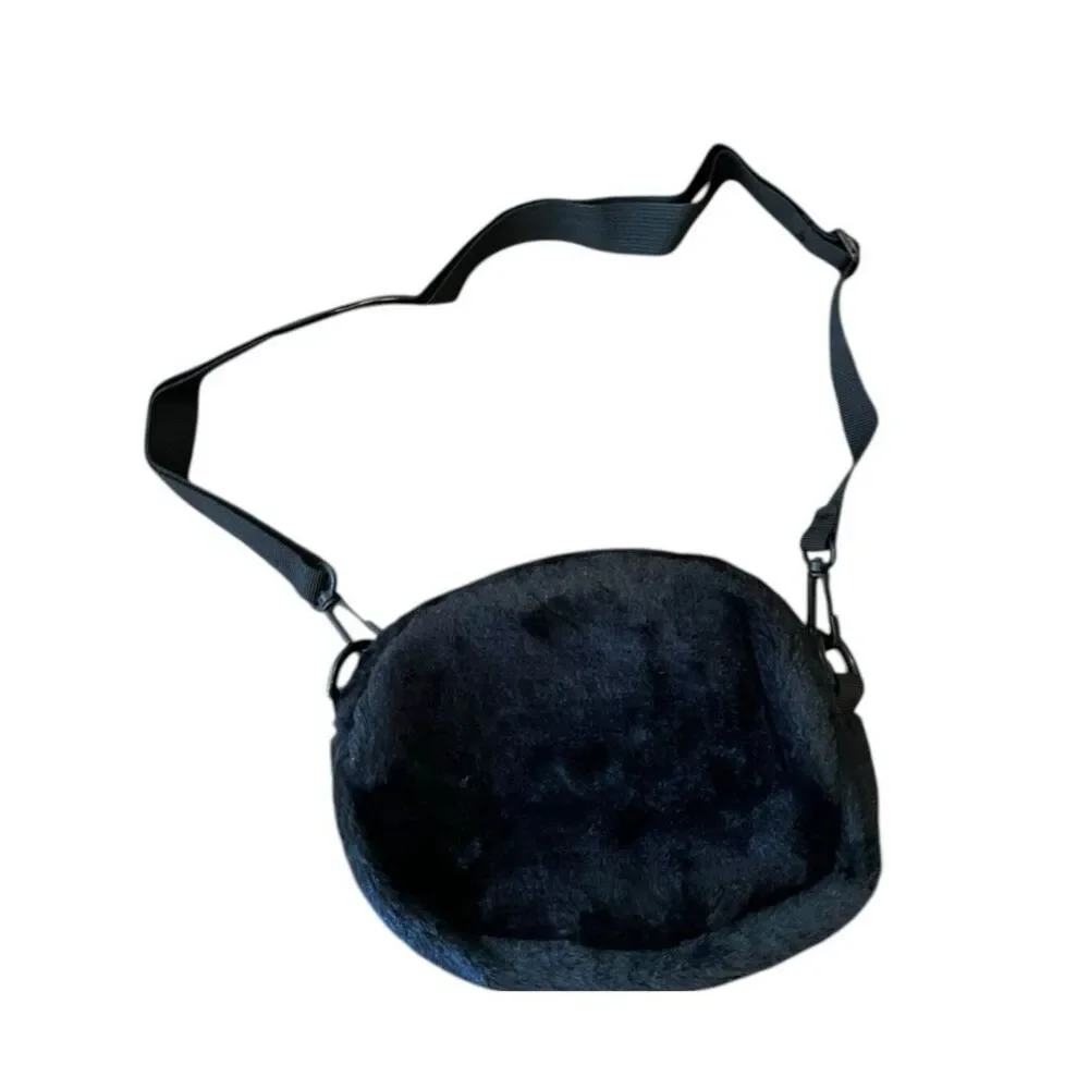 Small Plush Black Cat Shoulder Bag Cute Kitten Kitty Purse Removable Strap New